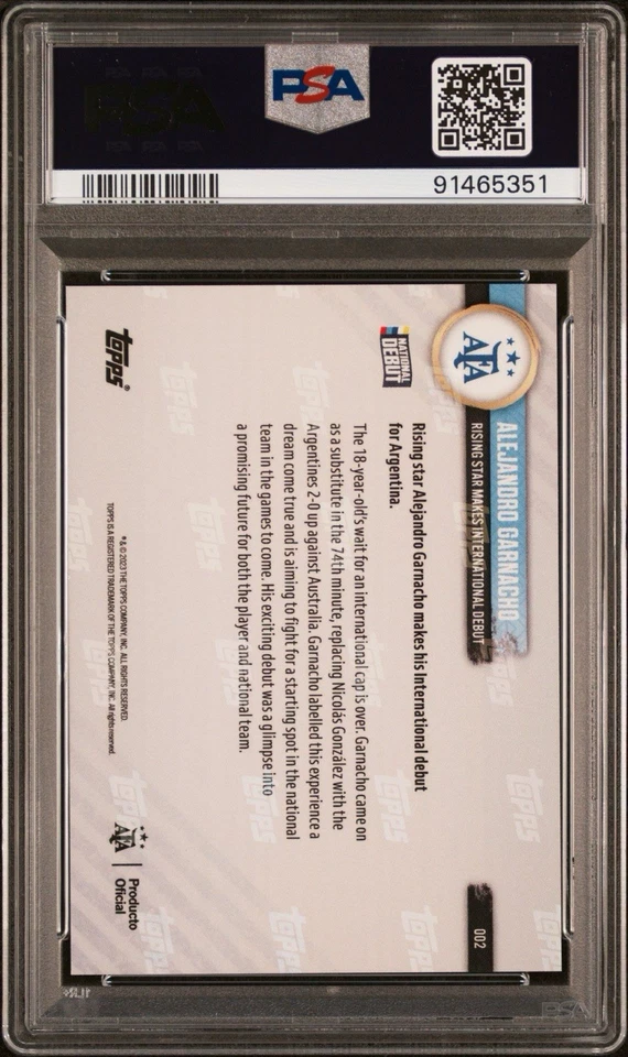 Alejandro Garnacho /99 PSA 10 2023 Topps Now Argentina National Debut Purple RC - Image 2 of 4