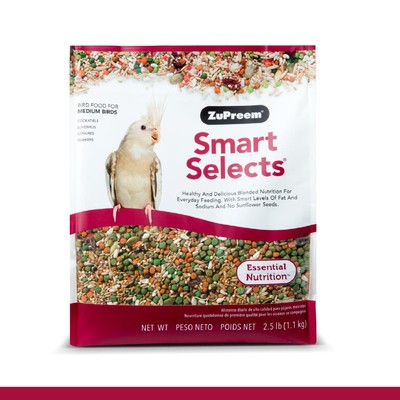 ZuPreem Smart Selects Everyday Feeding Bird Food for Medium Birds, 2.5 lb Bag |