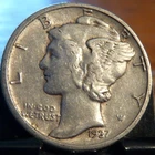 1937-d . Mercury Dime Extra Fine . EF . Silver .