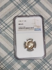 1981 P Roosevelt Dime NGC MS 65