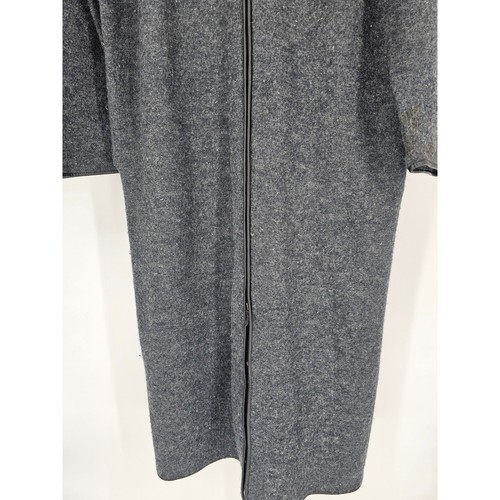 Lord & Taylor Womens Sz XL 100% Wool Calf Length Zip Up Jacket Charcoal Gray - Picture 2 of 6