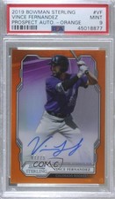 2019 Bowman Sterling Orange Refractor 47/75 Vince Fernandez PSA 9 MINT Auto 8d2