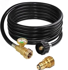 12 Feet Propane Hose with Gauge,Include Tank Adapter Converts POL 100 lb LP T...
