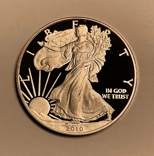 2010-W Proof 1 oz .999 Fine Silver $1 American Silver Eagle with Box Only