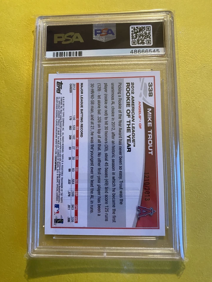 Mike Trout: 2013 Topps #338 PSA 10 Oro 1210/2013 Anaheim Angels ENVÍO GRATUITO Foto 2 de 2
