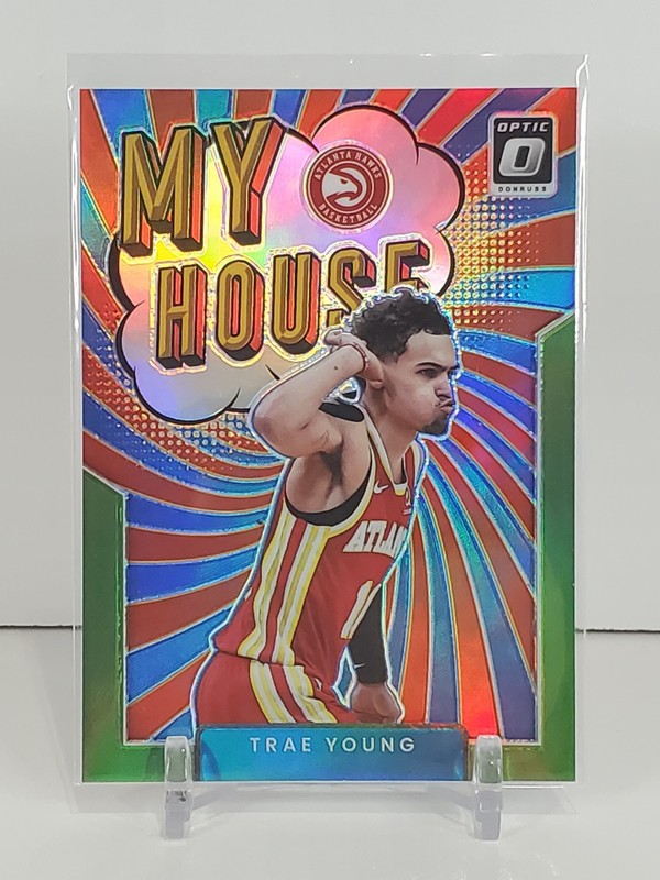 2021-22 Panini Donruss Optic Trae Young My House Green Prizm #'ed /149 Card #14