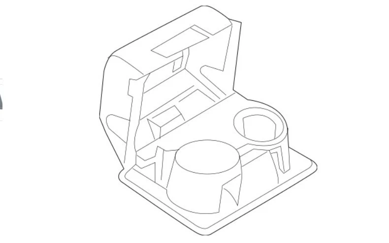 Porta-copos Ford 2011-16 F-250 F-350 F-450 Super Duty BC3Z-2513562-AC aço cinza - Imagem 4 de 4