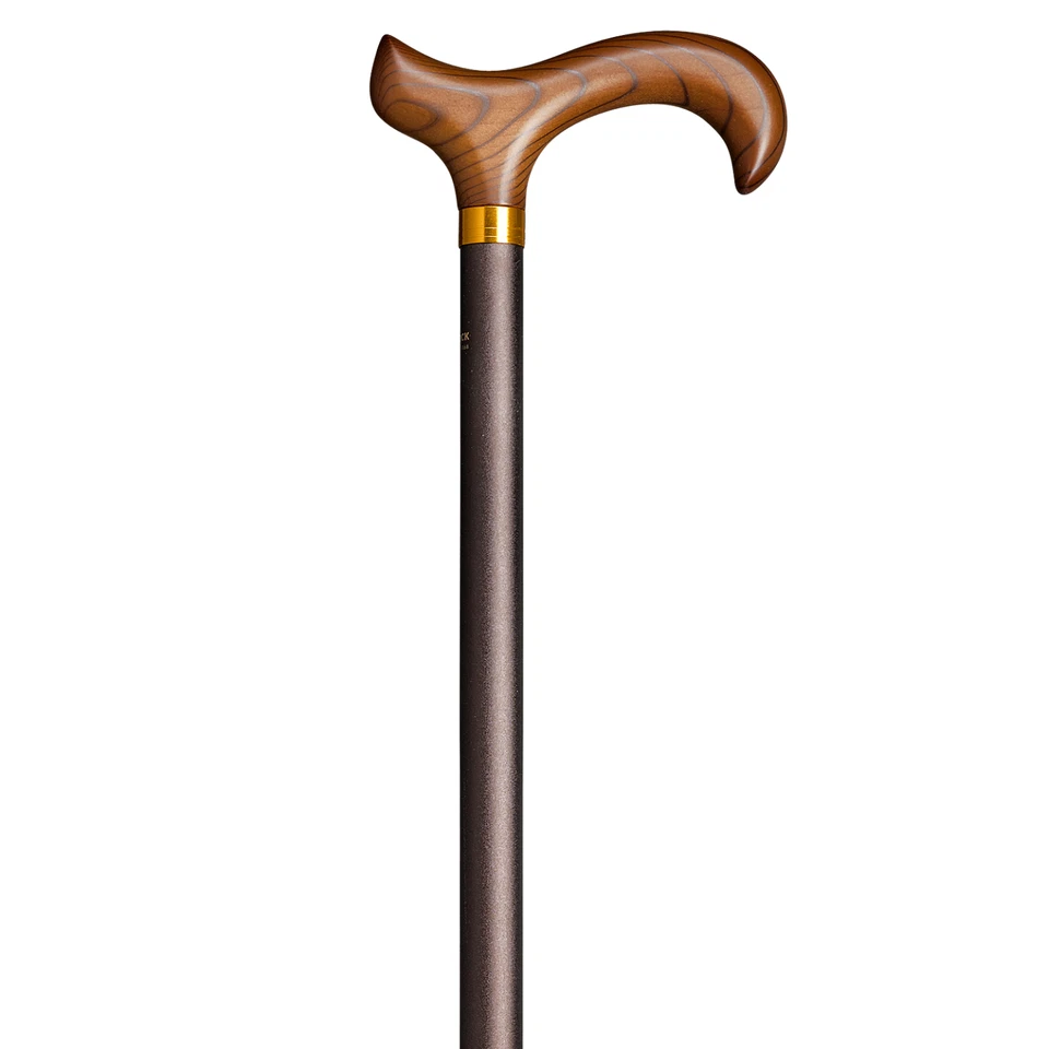 Gastrock Leichtmetall Derby Gehstock Bronze Aluminium Hartholz 75-100 cm - Bild 1 von 1
