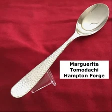 Hanford Forge MARGUERITE Tomodachi Hammered 9 1/4" Salad Spoon Stainless Steel
