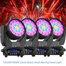 2/4PCS 380W 19x20W RGBW Zoom Wash Moving Head Lighting LED DMX Beam Stage Light