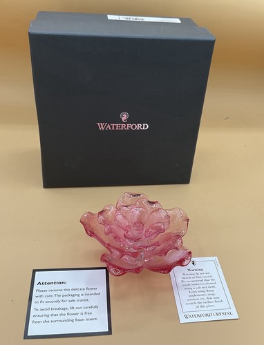 Waterford Crystal Flower Head Rose Paperweight 4" NIB MINT *RARE* 4 Availabl - Picture 14 of 18
