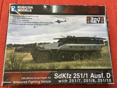 1:56 Rubicon Models Sd.Kfz. 251/1 Ausf D 3-in-1 Set  28mm  Halbkettenfahrzeug
