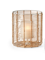 "Philippi Design \"Cane\" Windlicht S 225007 Schilfrohr Glas Matt Top Geschenk"