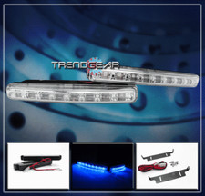 UNIVERSAL 8-LED BLUE BULB 6"DRL DAYTIME RUNNING BUMPER FOG LIGHT GMC FORD DODGE