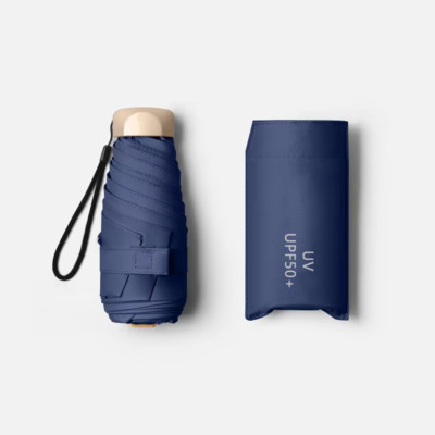 Regenschirm,klein leicht stabil Mini Taschenschirm Damen Herren UV-Schutz Kapsel