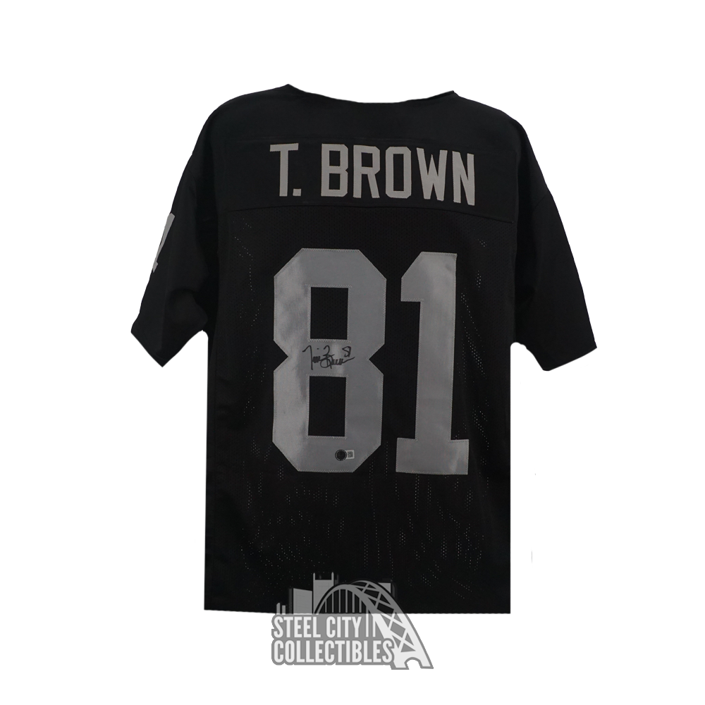 Tim Brown Autographed Signed Oakland Custom Black Football Jersey-BAS 