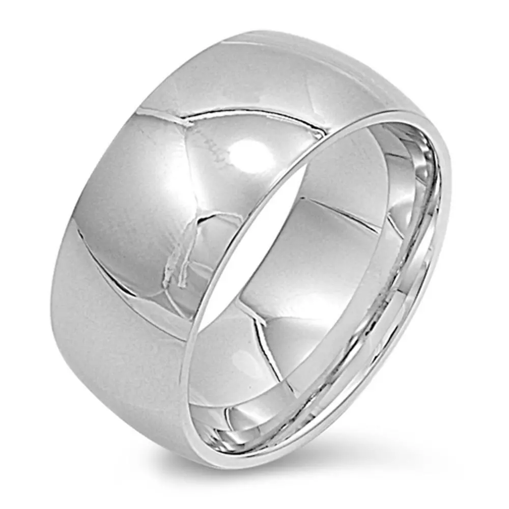 Wide Modern Brushed Concave Wedding Ring Stainless Steel Band Gray Jewelry  Female Male Size 12 - Walmart.com