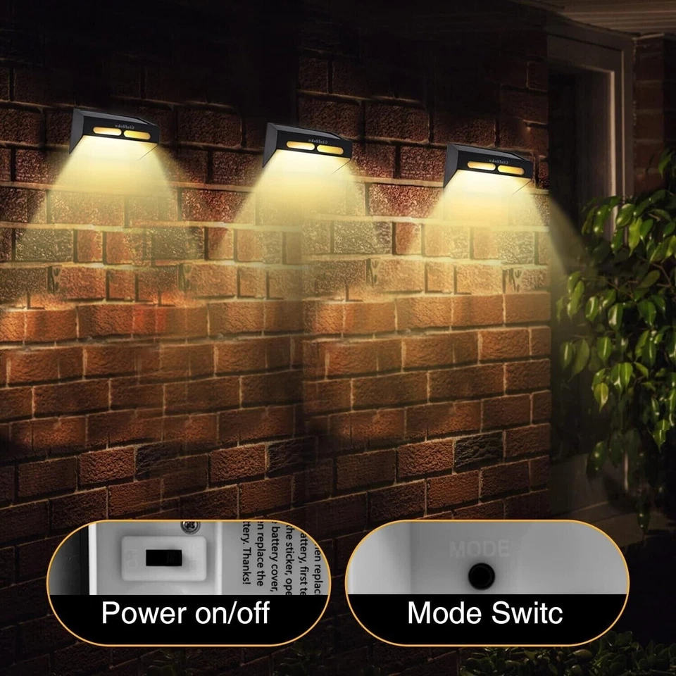 Solar light Outdoor Wall Lights for Fence IP65 Waterproof RGB Modes 6 Pack - Image 3 of 4