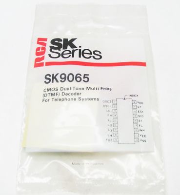 RCA SK9065 - CMOS Dual-Tone Multi-Freq. Decoder 18-Lead DIP IC, NOS