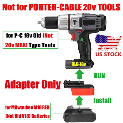 #ad 1 Adapter for Milwaukee M18 Battery To Power for Porter Cable Old 18V Ni CD Tool $15.56