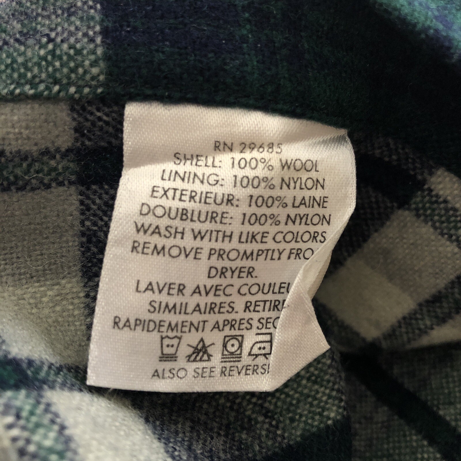 Pendleton Mens Button Down Shirt Virgin Wool Plai… - image 11