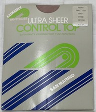 Vintage Ultra Sheer Control Top Pantyhose-San Marino Size Petite Small-2 Pairs