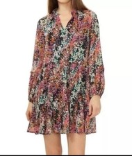Vince Camuto Dress Women Medium Floral 3 Tier Mini Babydoll Multicolor C3422900