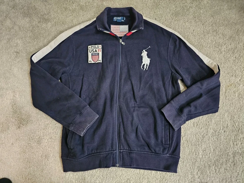 Suéter Polo Ralph Lauren EE. UU. 10 RLPC Big Pony Pullover 1/4 Cremallera 2010 Hombres XL Foto 3 de 4