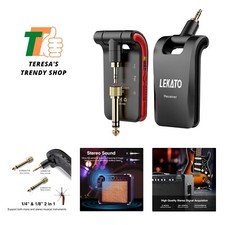 Wireless Guitar System 2.4GHz Rechargeable Audio Wireless Transmitter Receive...