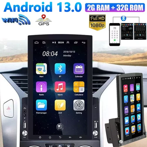 10.1" 2 Din Car Stereo Radio Android 13 GPS WiFi Vertical Touch Screen FM Player - Imagen 2 de 18