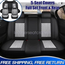 PU Leather 5-Seat Cover Front Rear Perforated Protector Cushion For Nissan Rogue