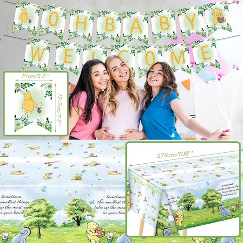 132pcs Classic Winnie Baby Shower Decorations Kit, All-in-1 Vintage Winnie Pa... - 第 7/7 張圖片