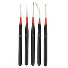  5 Piece Miniature Tight Spot Micro Fine Detail Art & Beauty Taklon 5-Piece