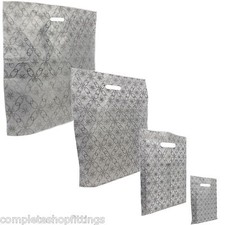 Premium Carrier Bag Die Cut Handle flower design Strong Shopping Plastic Bag