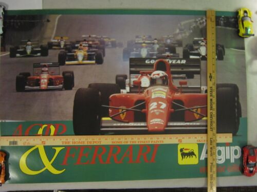 FERRARI / Agip Oils Formula One Poster obtained from Italy! Alain Prost. - Afbeelding 1 van 12