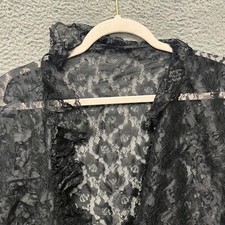 Lace Kimono Womens OS Black Shirley Gothic Fairy Whimsy Sheer Made In USA