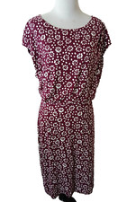 Ann Taylor Loft Sheath Dress Knee Length Cap Sleeves Multicolor Pleated Waist Sm