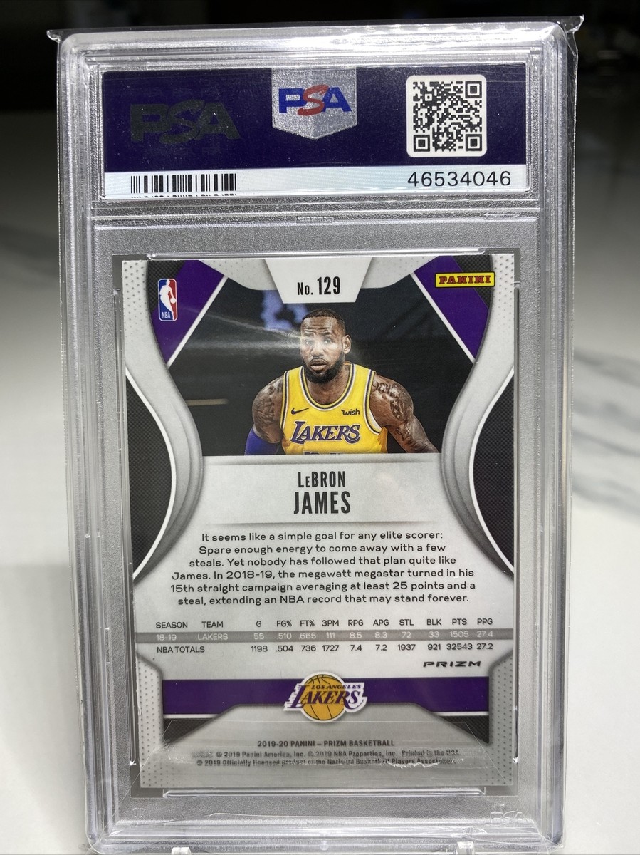2019 Panini Prizm LEBRON JAMES Red Ice Prizm No 129 PSA 10 LAKERS
