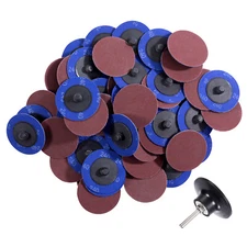 51PCS 2 inch Roll Lock Quick Change Sanding Grinding Discs 36 60 80 120 240 Grit