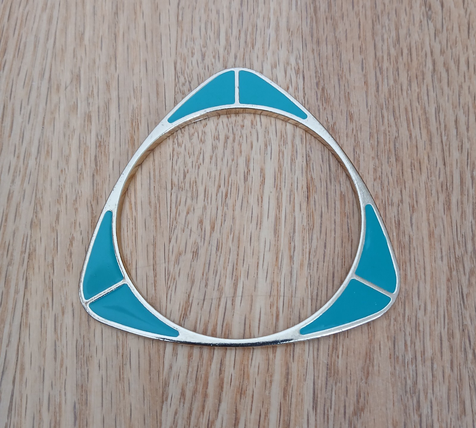 Stackable Bangle Bracelets Gold And Turquiose Tri… - image 4