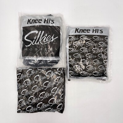 NEW 8-Pair Silkies Knee High Nylon Hosiery, 3-Jet Black 3-Taupe