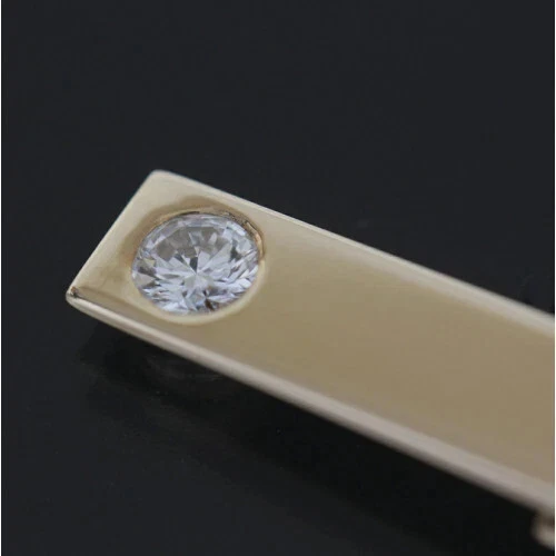 TIFFANY & Co. Barra de corbata/clip oro amarillo 14K/diamante accesorios para hombre #O1454 Foto 4 de 4