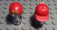 Lego Figur ZubehöR MüTze Basecap Rot Mit Ocker Haar
