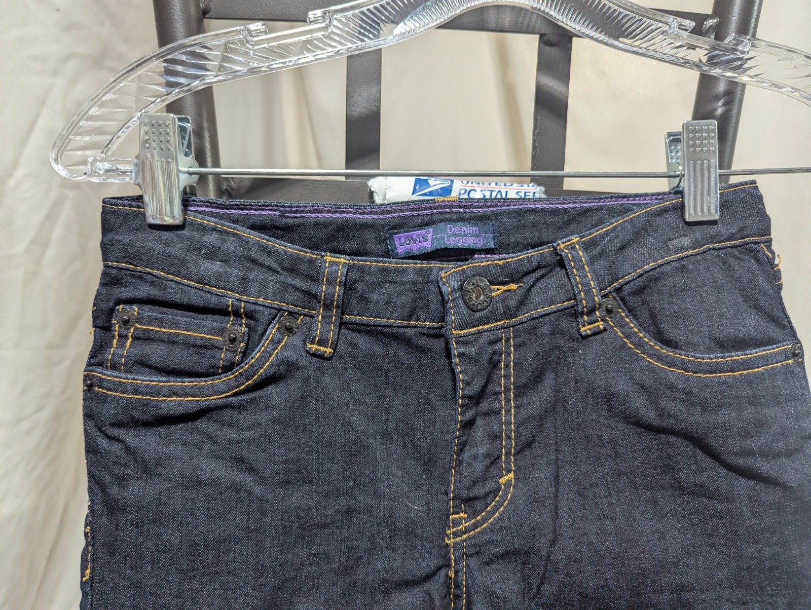 Levi's Denim legging girls size 10 dark wash image 2
