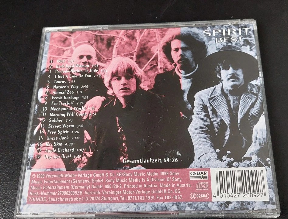 ZOUNDS CD SPIRIT BEST RANDY CALIFORNIA ZOUNDS MUSIC TOP SOUND - Bild 2 von 3