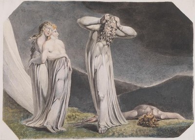 William Blake - Lamech und seine zwei Frauen kreativer Trend Statement Stück Zuhause Exh