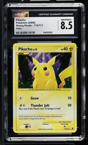 Pikachu 112/111 2009 Rising Rivals Secret Rare Holo CGC 8.5 (Ear Swirl)