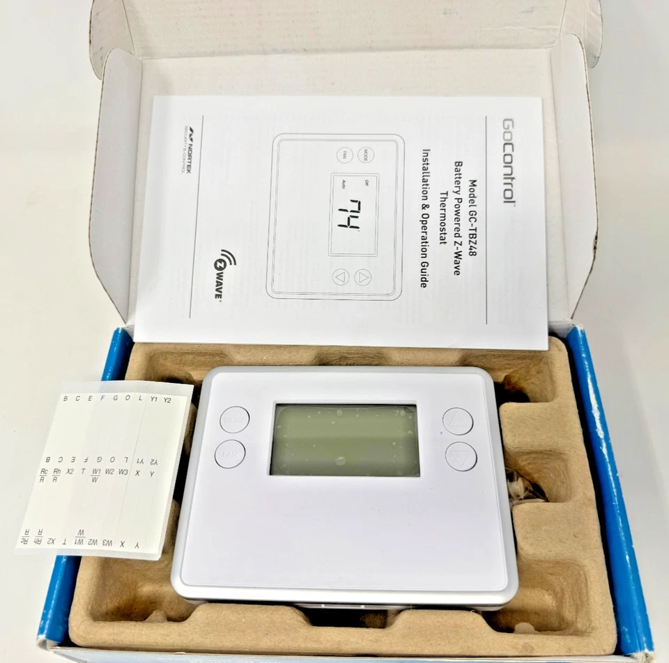 GoControl Z-Wave 恒温器电池供电智能手机控制 GC-TBZ48 — 第 4/4 张图片