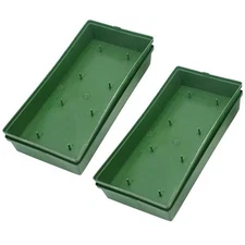 2 Pcs Green Floral Centerpiece Trays Rectangular Flower Arrangement Bases Pla...