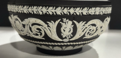 Vintage Wedgwood Arabesque Black and White Jasper Bowl